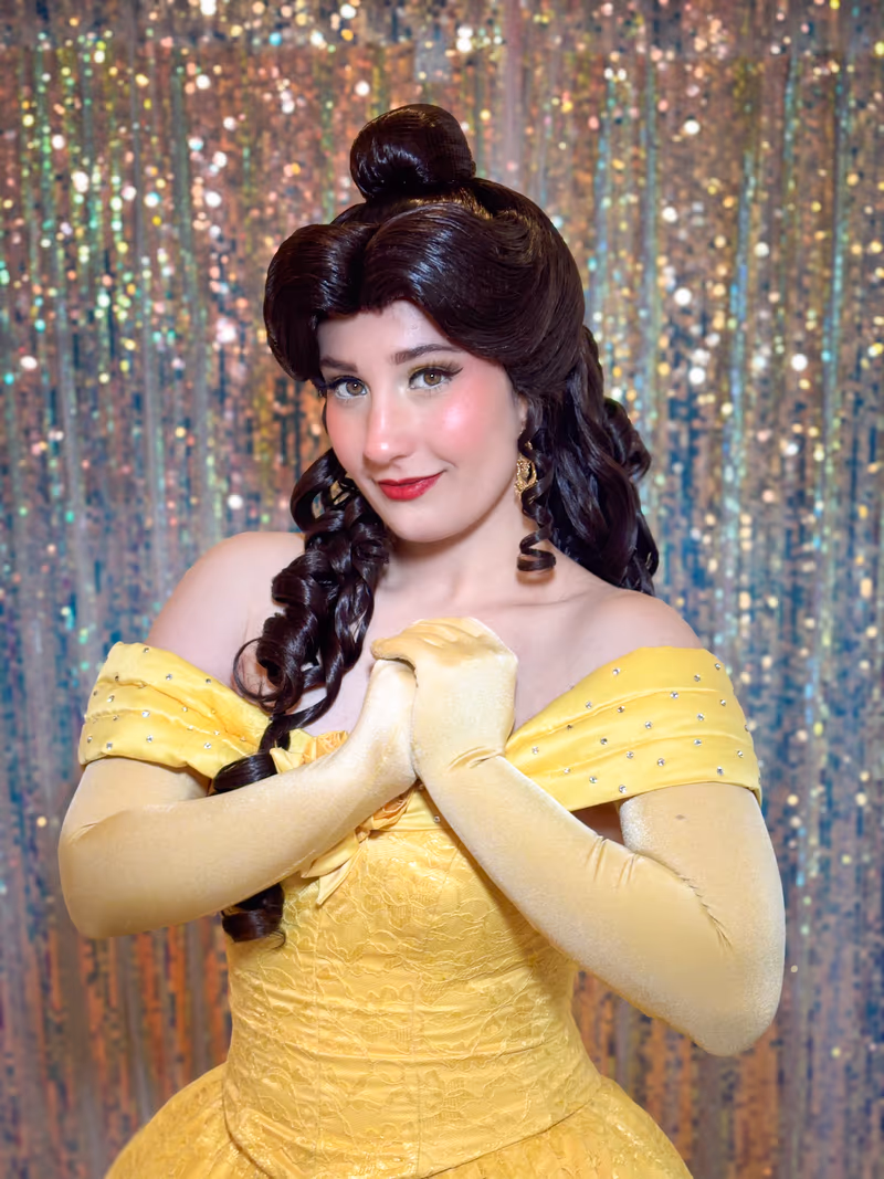 Belle performer in her golden gown | Magic At My Door
