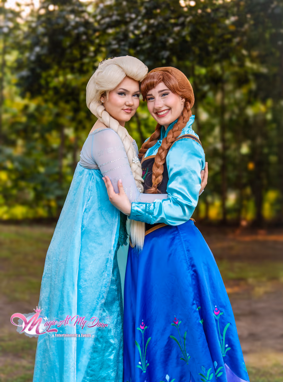 Elsa and Anna performers side by side | Magic At My Door