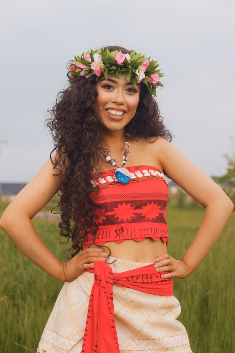 Moana princess character smiling at a Toronto birthday party | Magic At My Door