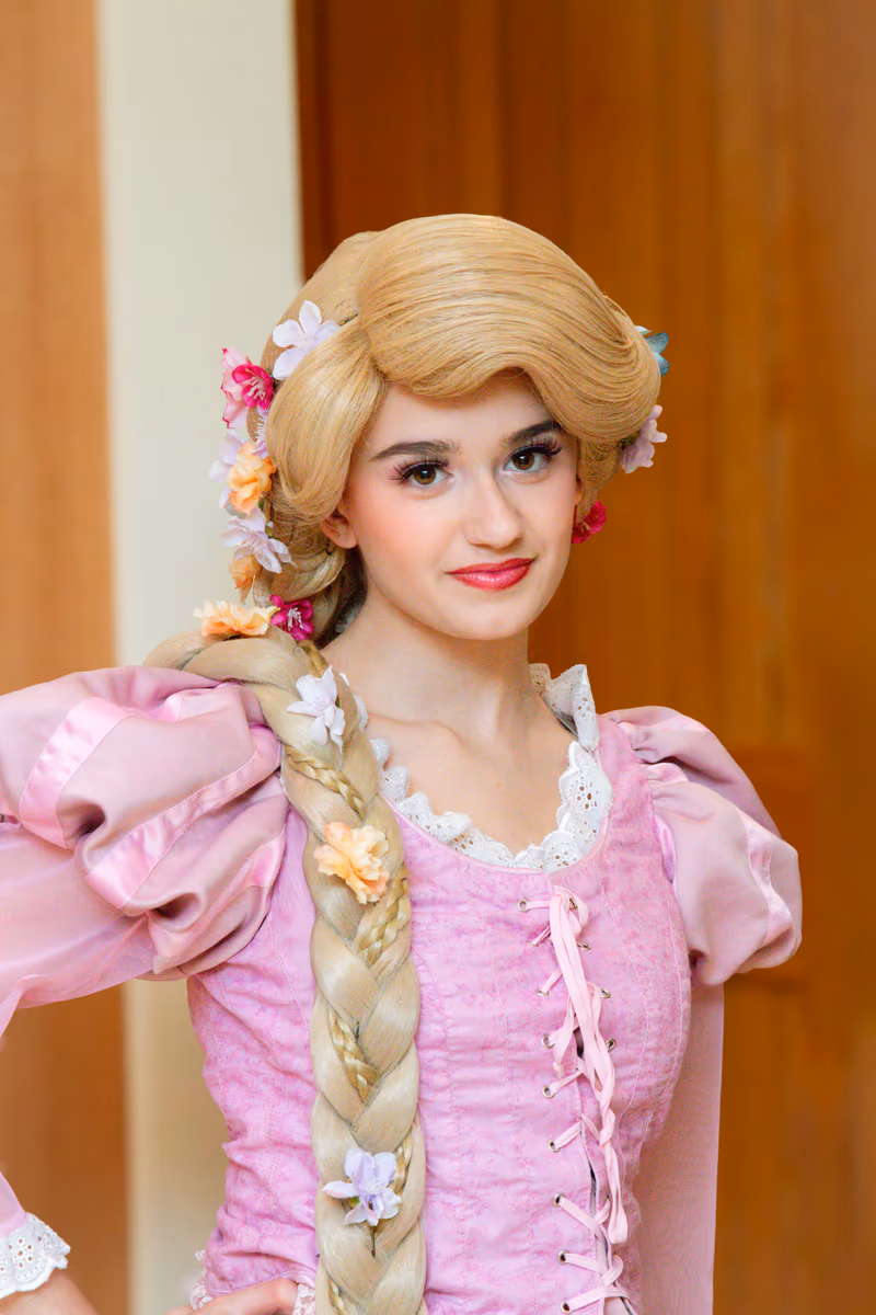 Rapunzel princess character in pink gown | Magic At My Door