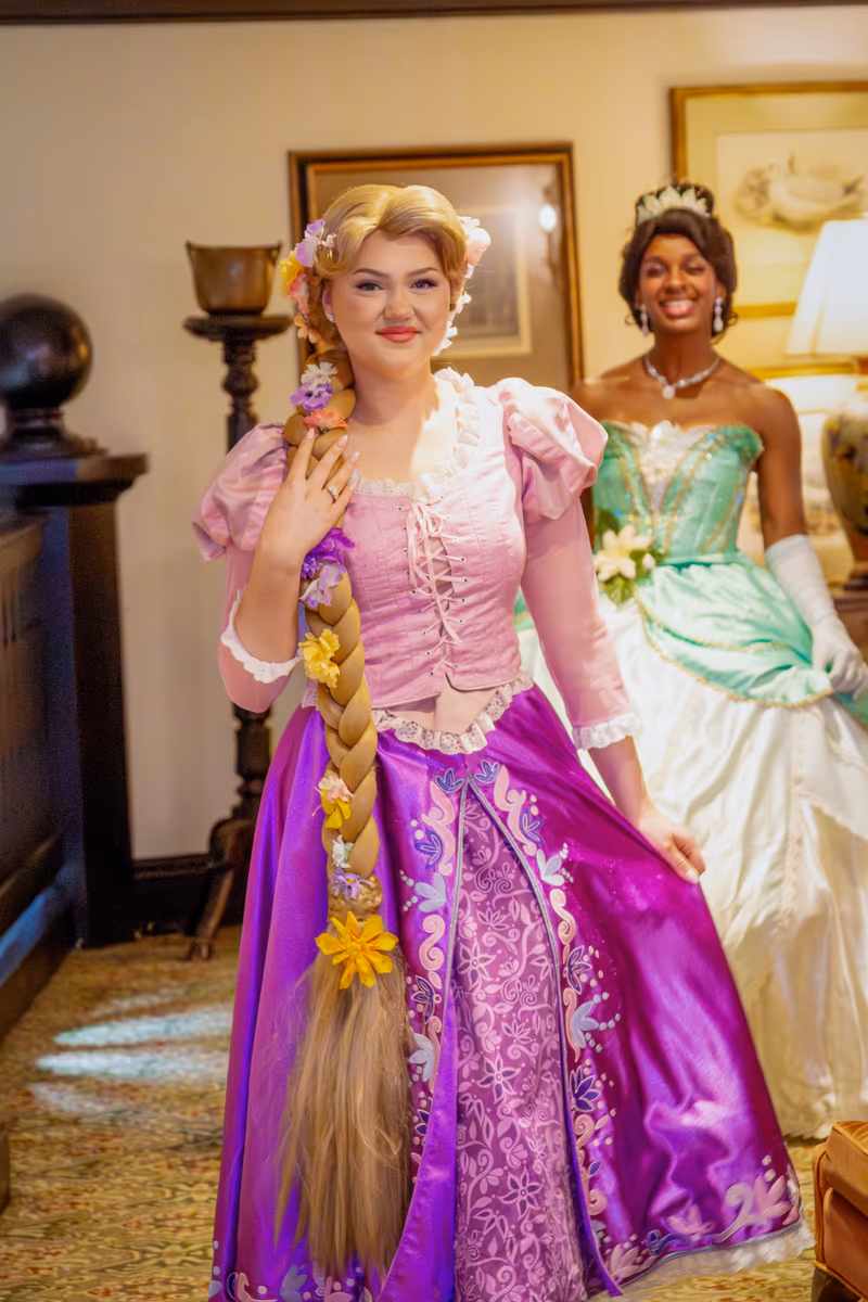 Rapunzel performer with long braided hair | Magic At My Door