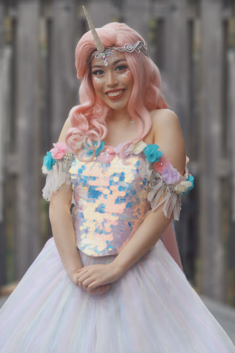 Rose Rainbow Unicorn Princess smiling | Magic At My Door